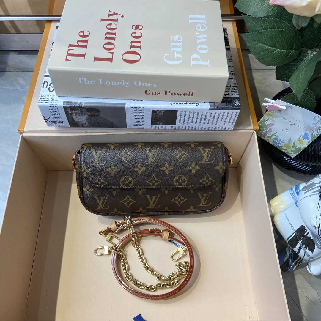 全新未使用 LouisVuitton/路易威登 LV经典老花IVY单肩斜挎包