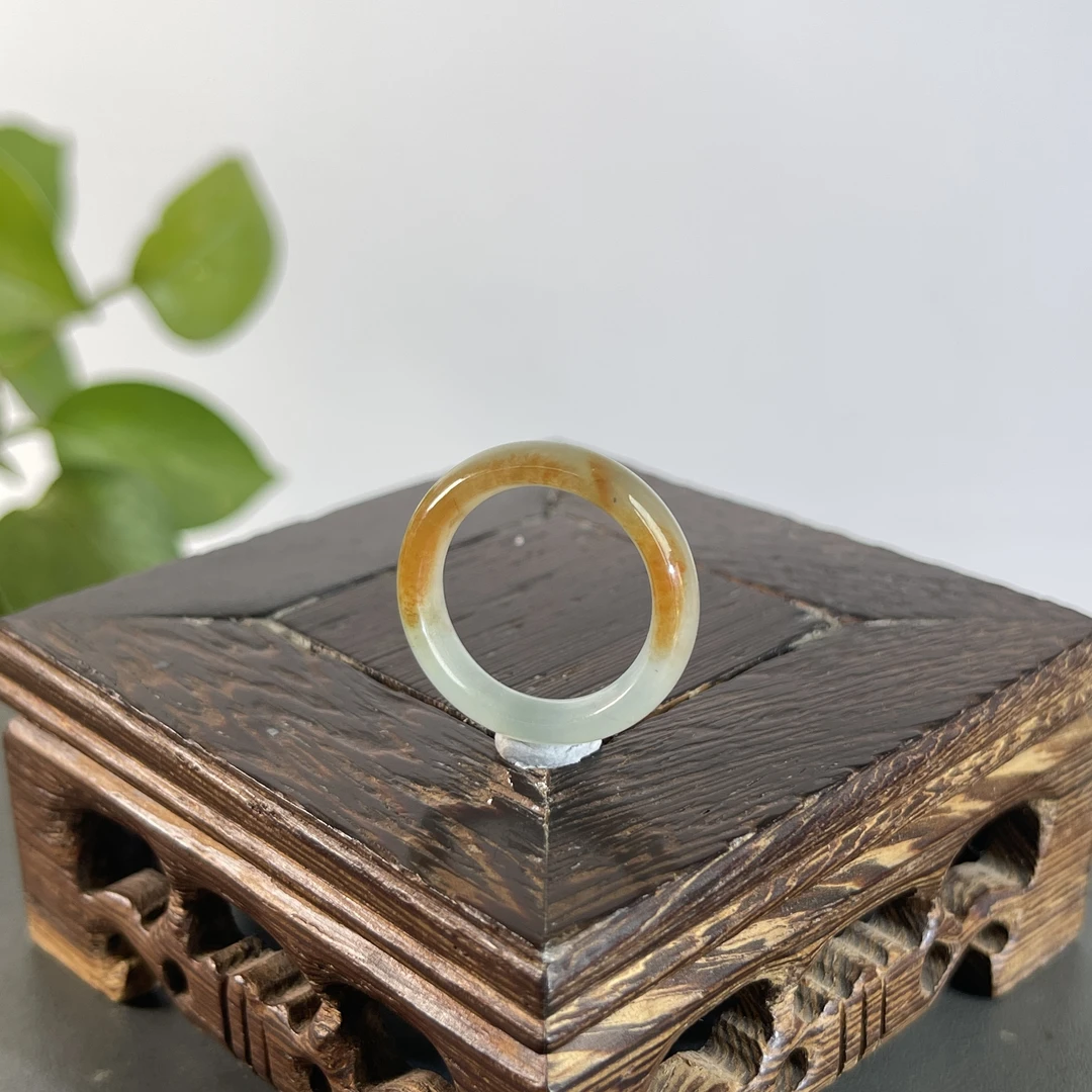 JXA26-136 天然缅甸A货翡翠  翡翠戒圈18#