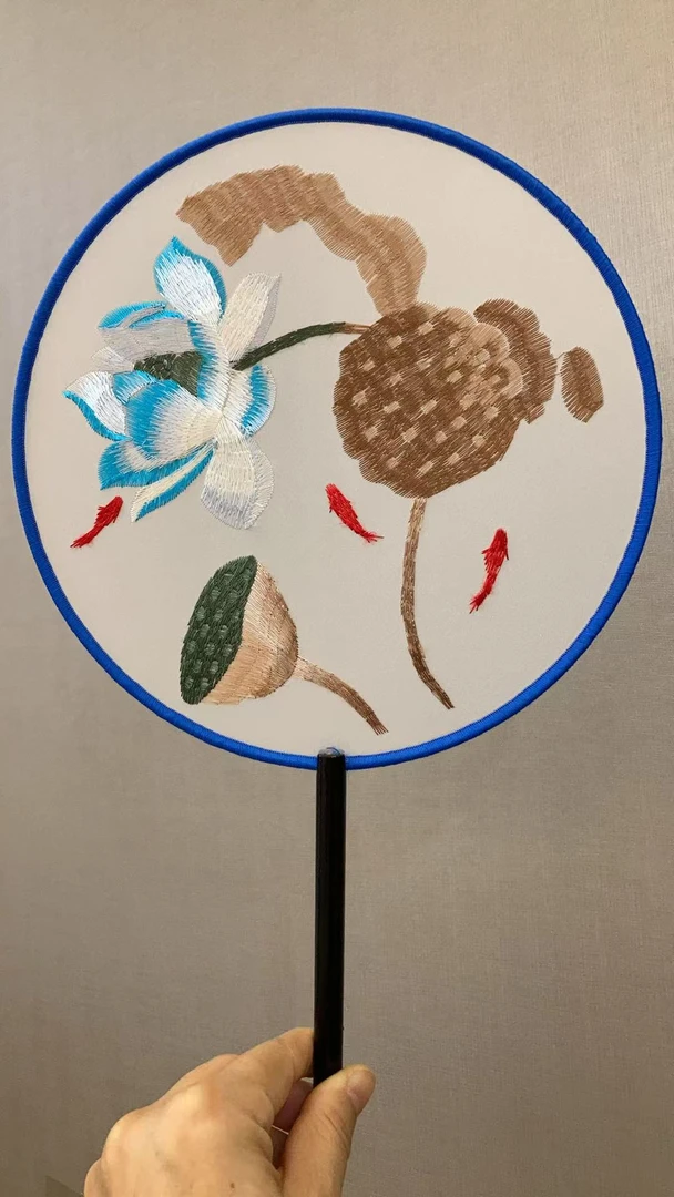 【F5】 苏绣精品双面刺绣古典团扇