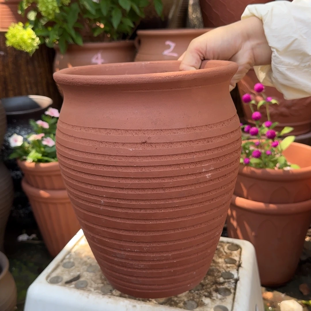 紫砂花盆口20高26宜兴紫砂