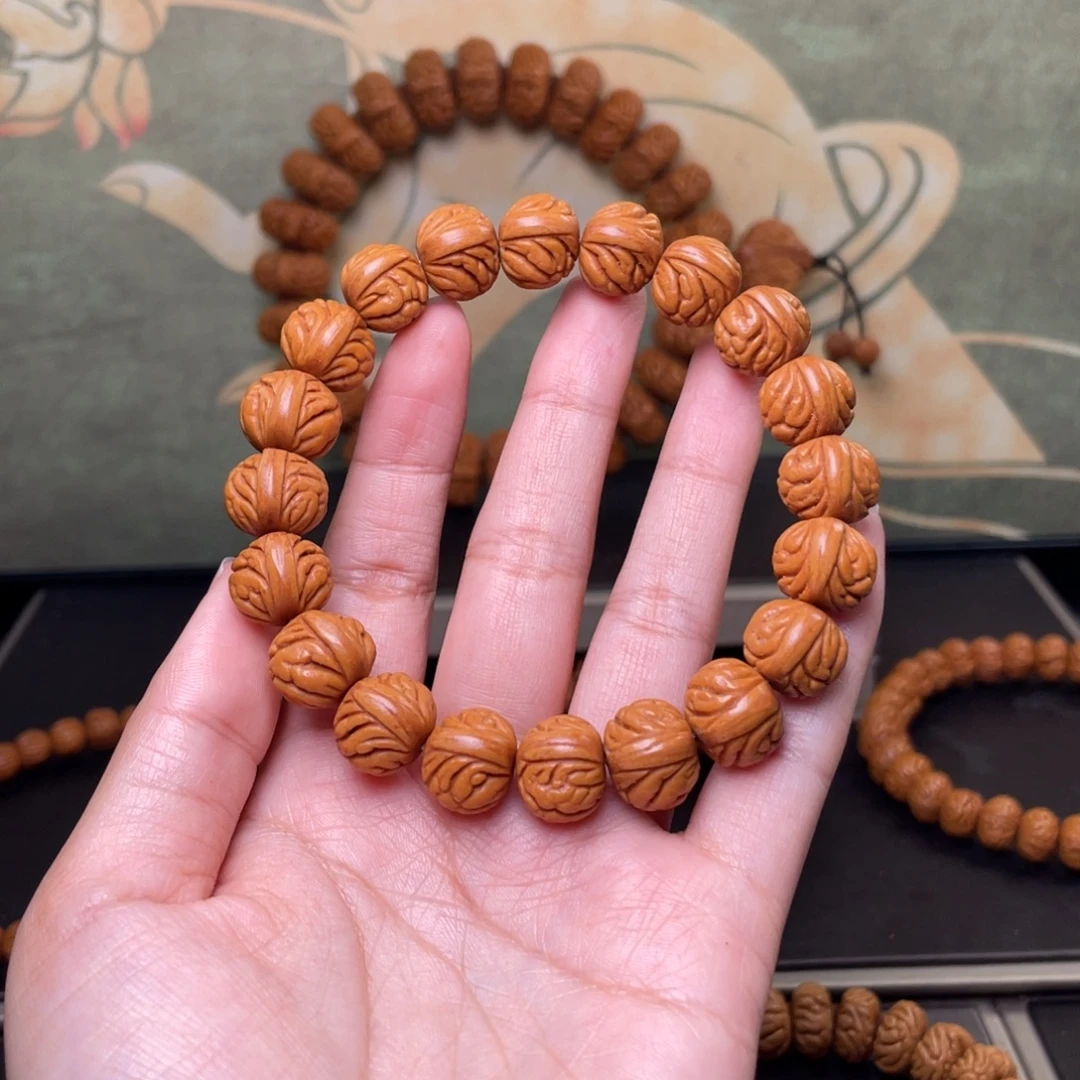 桃核吊坠14火焰纹手串