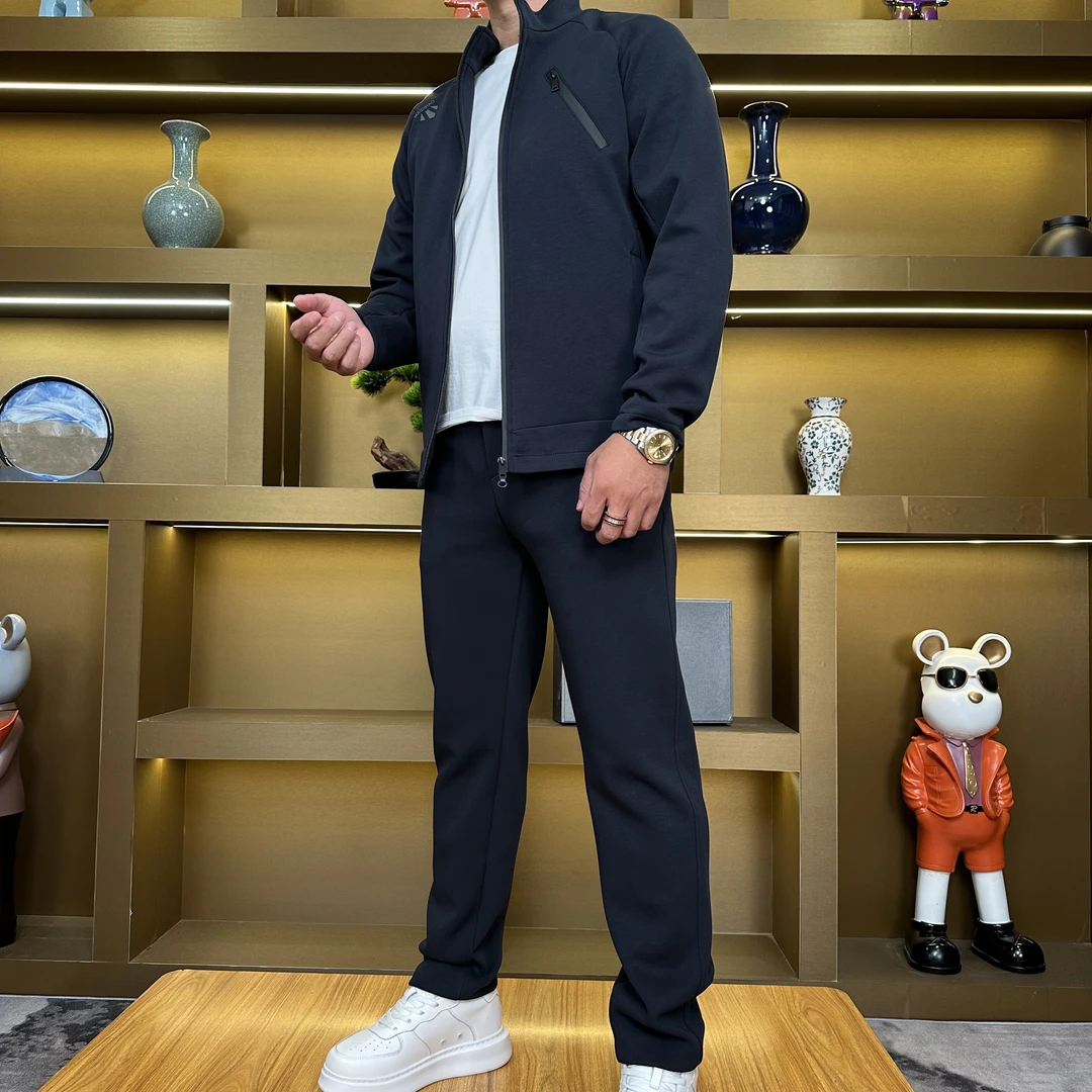 5816秋冬新款拉链帽衫柔软舒适百搭运动时尚休闲两件套套装