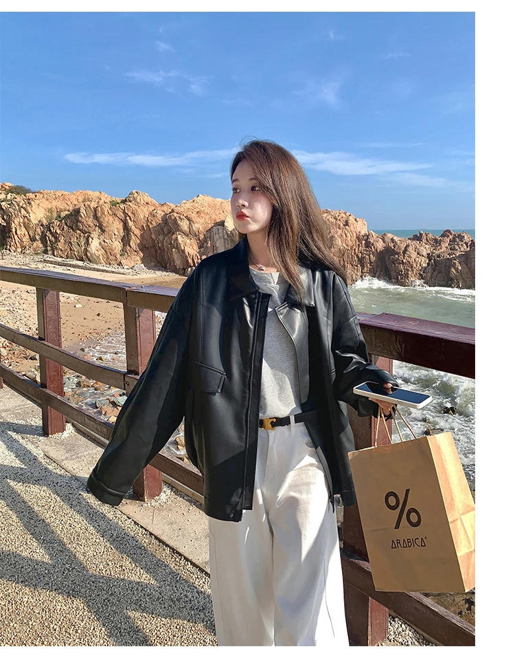 气质高级感黑色皮衣外套女春秋季2025新款今年流行时尚机车服上衣