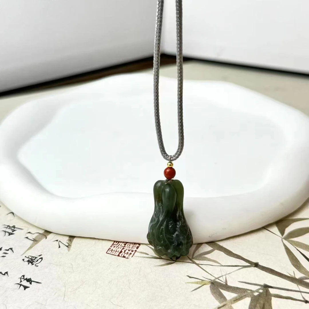 【然然家】新疆和田玉且末料百财白菜吊坠
