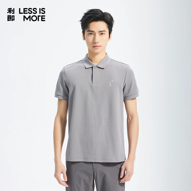 利郎[商场同款]休闲通勤时尚夏季半袖翻领简约合体上衣男polo