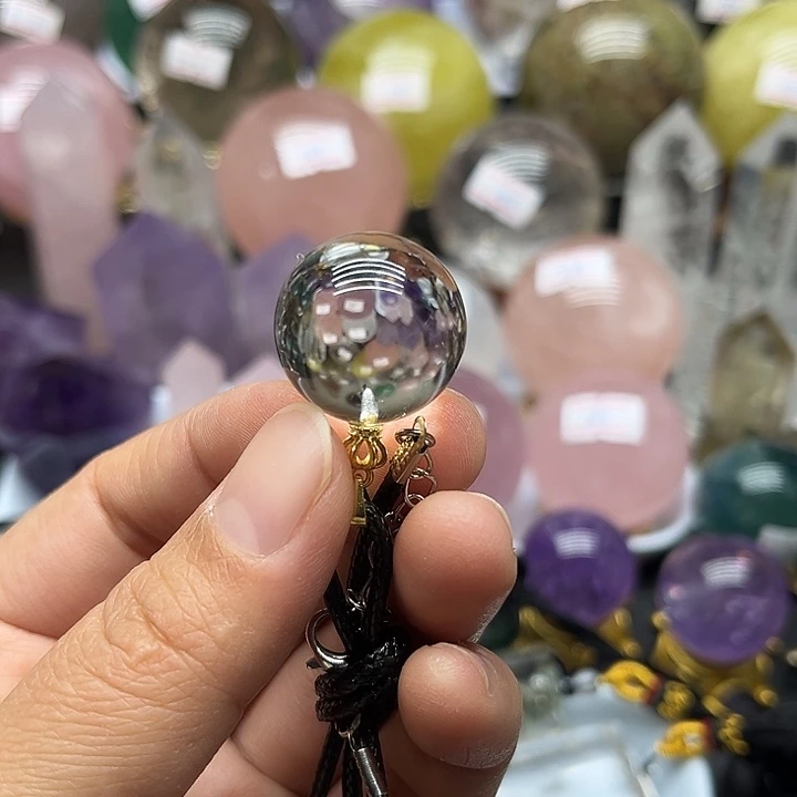 水晶珠宝半成品未镶嵌16克白水晶吊坠