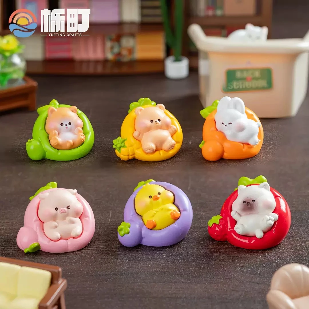 【双许愿+对对碰】创意萌果萌粒小动物公仔微景观DIY小摆件