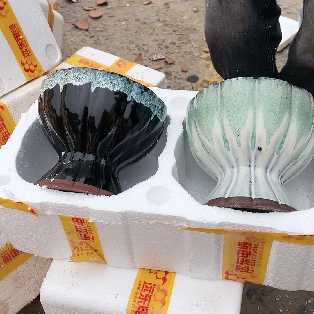 无铅玻璃宜兴紫砂花盆