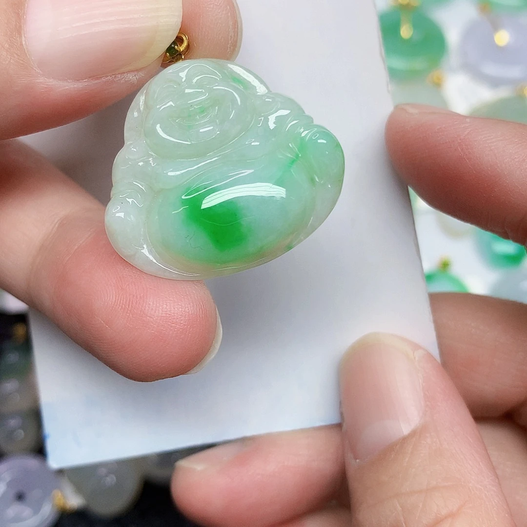 翡翠18K金镶嵌颈饰46689