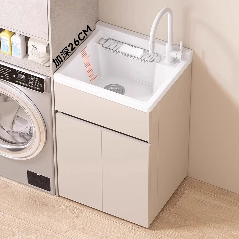 太空铝蜂窝浴室柜深盆加大加深陶瓷盆洗衣洗手盆柜组合镜柜阳台