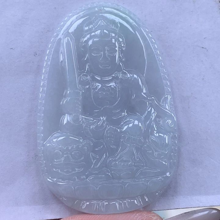 颈饰未镶嵌翡翠文殊菩萨吊坠