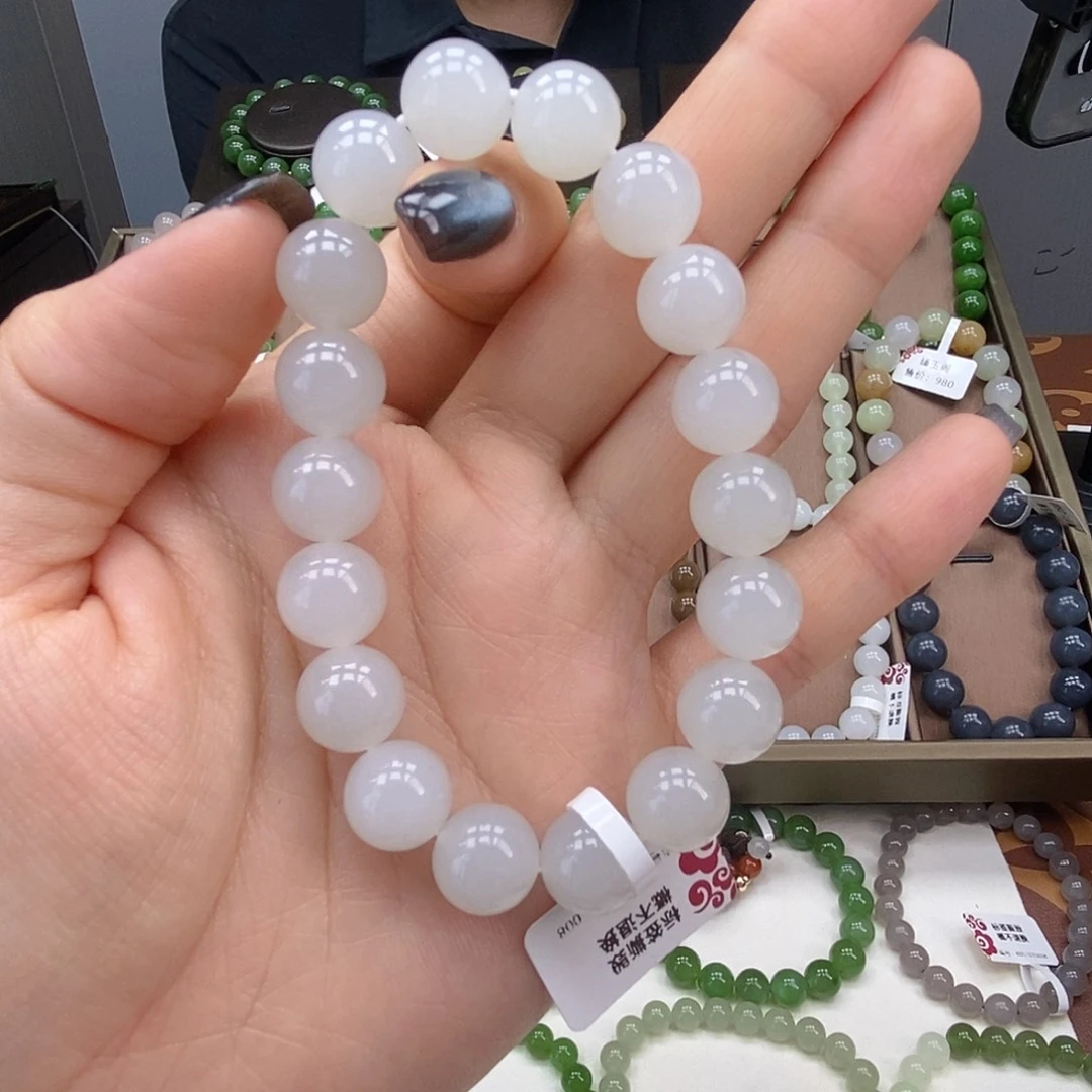 未镶嵌手串和田玉11mm白玉