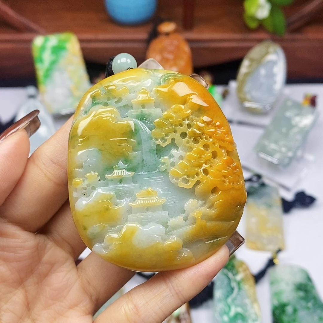 颈饰未镶嵌翡翠天然翡翠A货