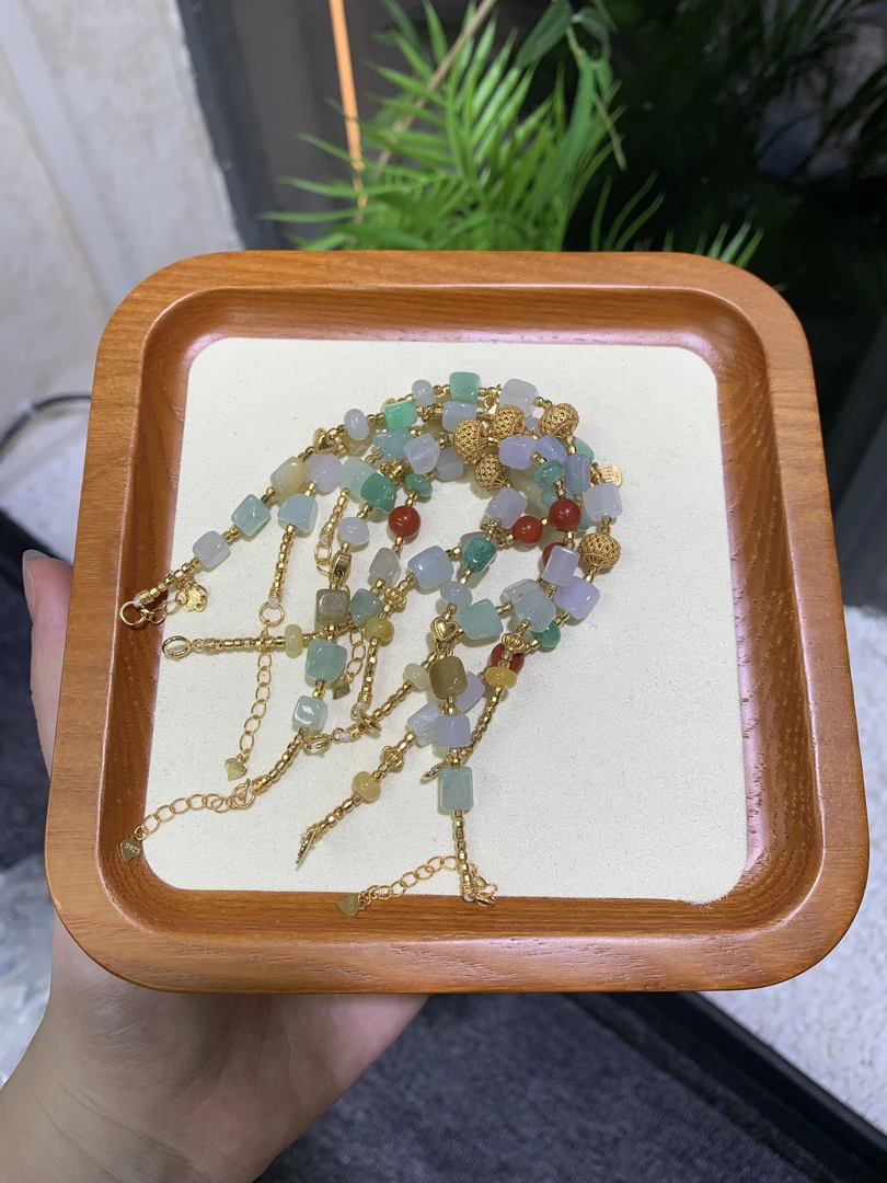 CYX00057天然缅甸a货翡翠多样性发其一手串