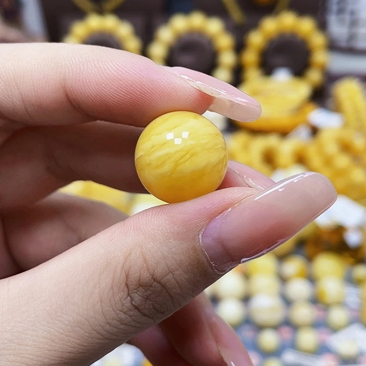 未镶嵌琥珀珠宝奇石16.6mm满蜡虎皮.福利款.瑕