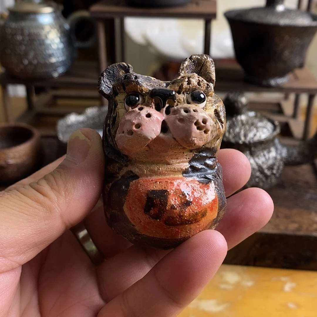 手工制作柴烧摆件