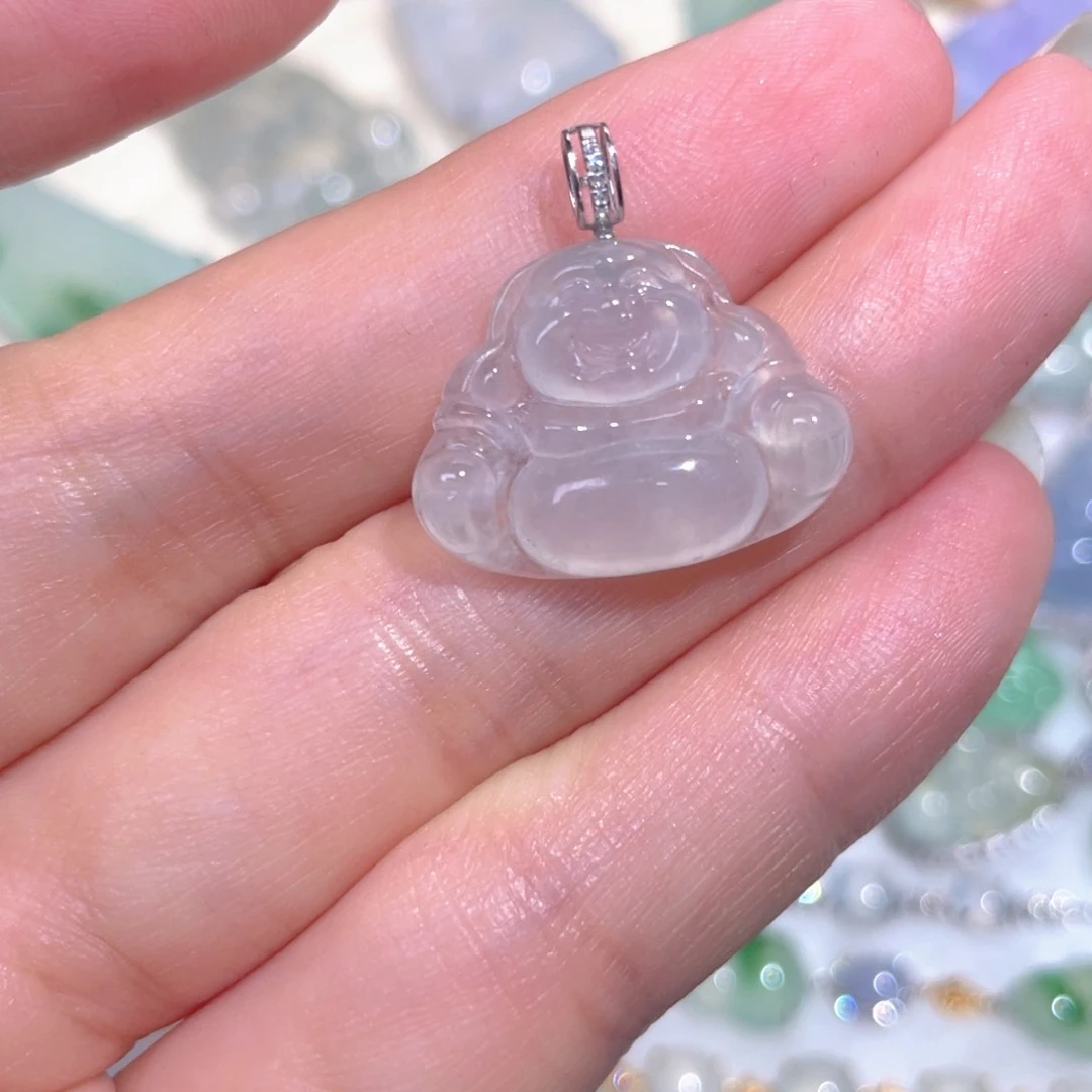 颈饰18K金镶嵌翡翠翡翠