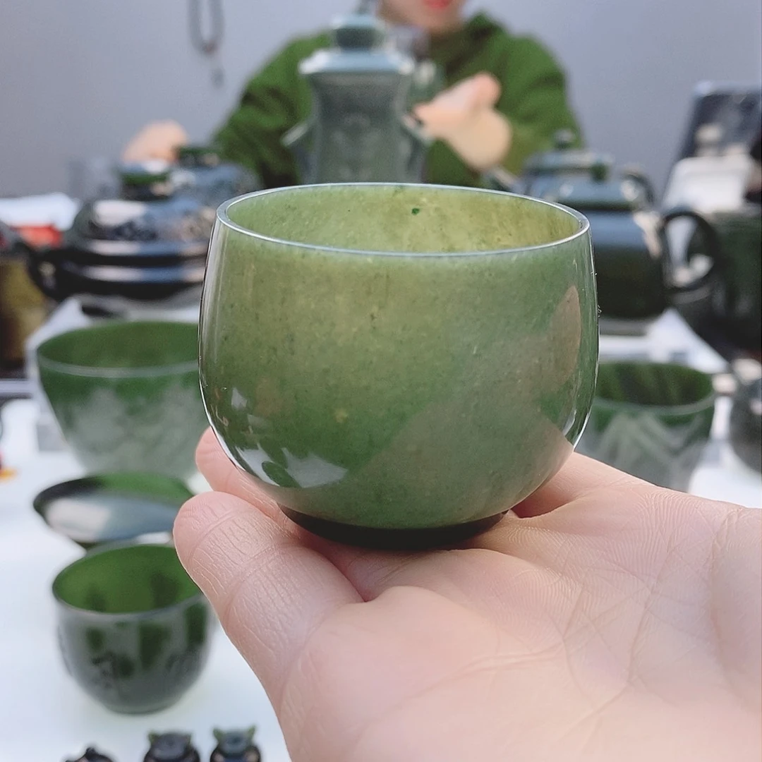 和田玉（青玉）把件未镶嵌口**口