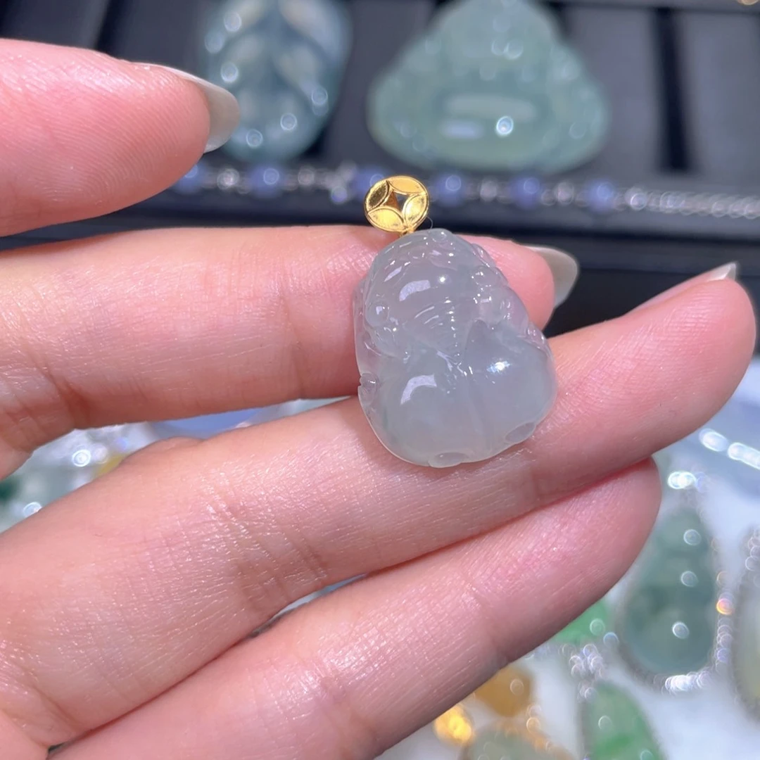 颈饰18K金镶嵌翡翠翡翠