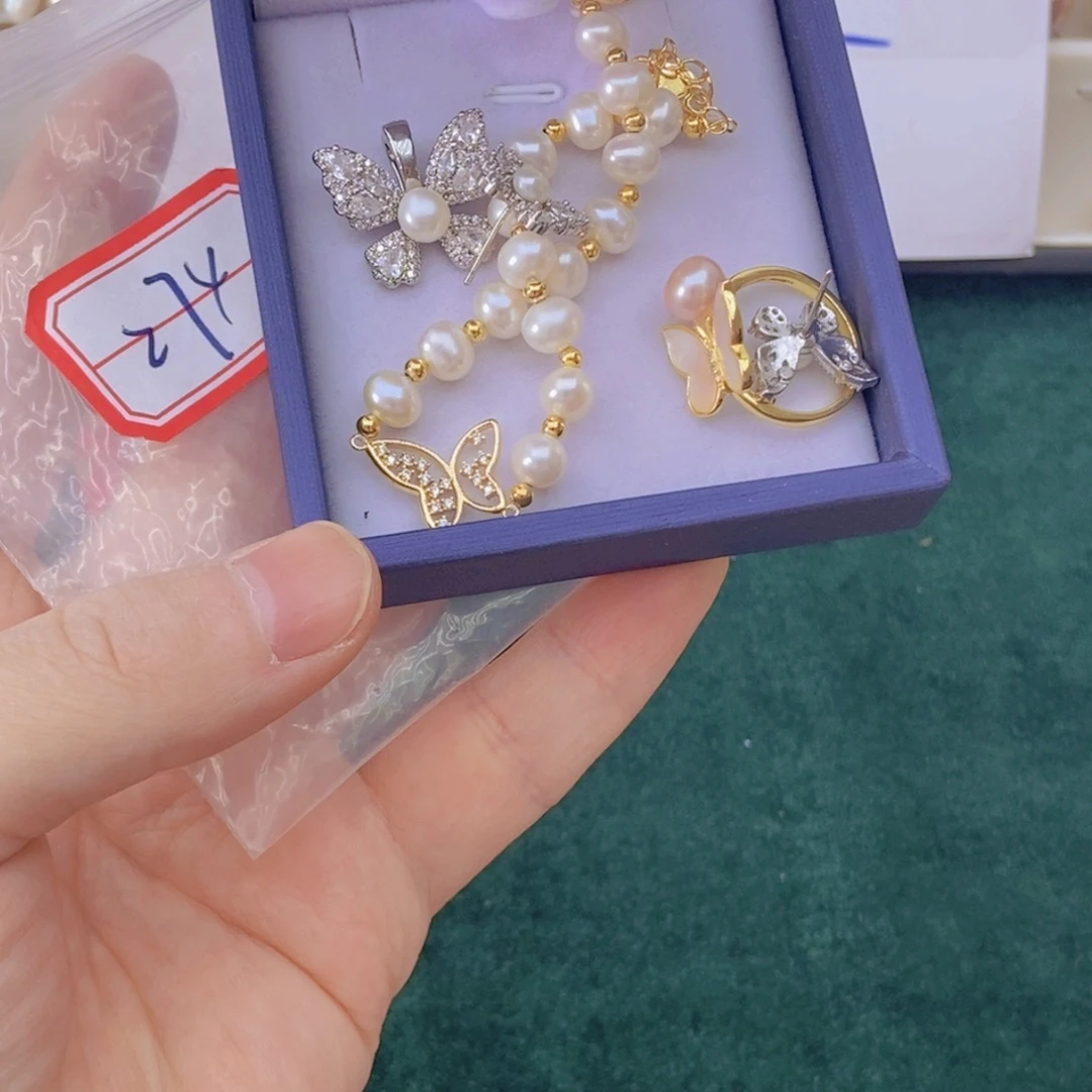 淡水珍珠银S925镶嵌颈饰