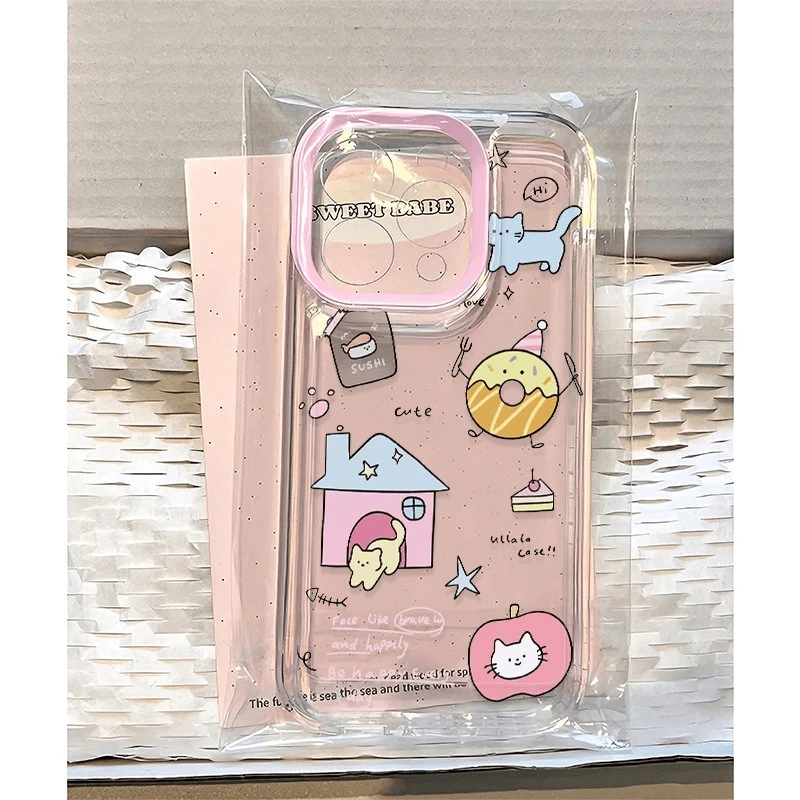 房子小猫咪适用苹果16PROMAX手机壳iPhone15软14全包13可爱12防摔
