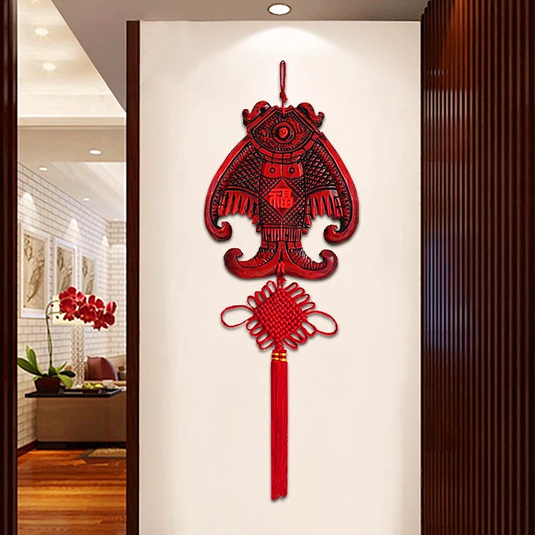 电视背景墙装饰挂件中国结壁挂装饰福字迎门墙新中式客厅墙壁挂饰