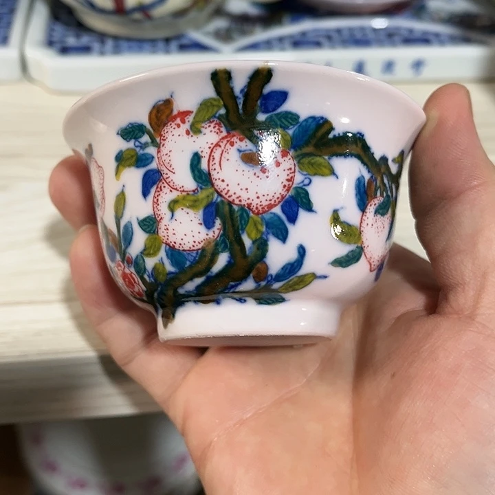 瓷片景德镇陶瓷杯子。红。