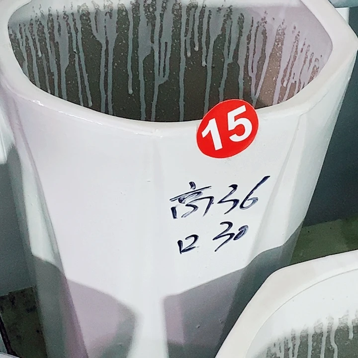 陶瓷大花盆菱型八角大号