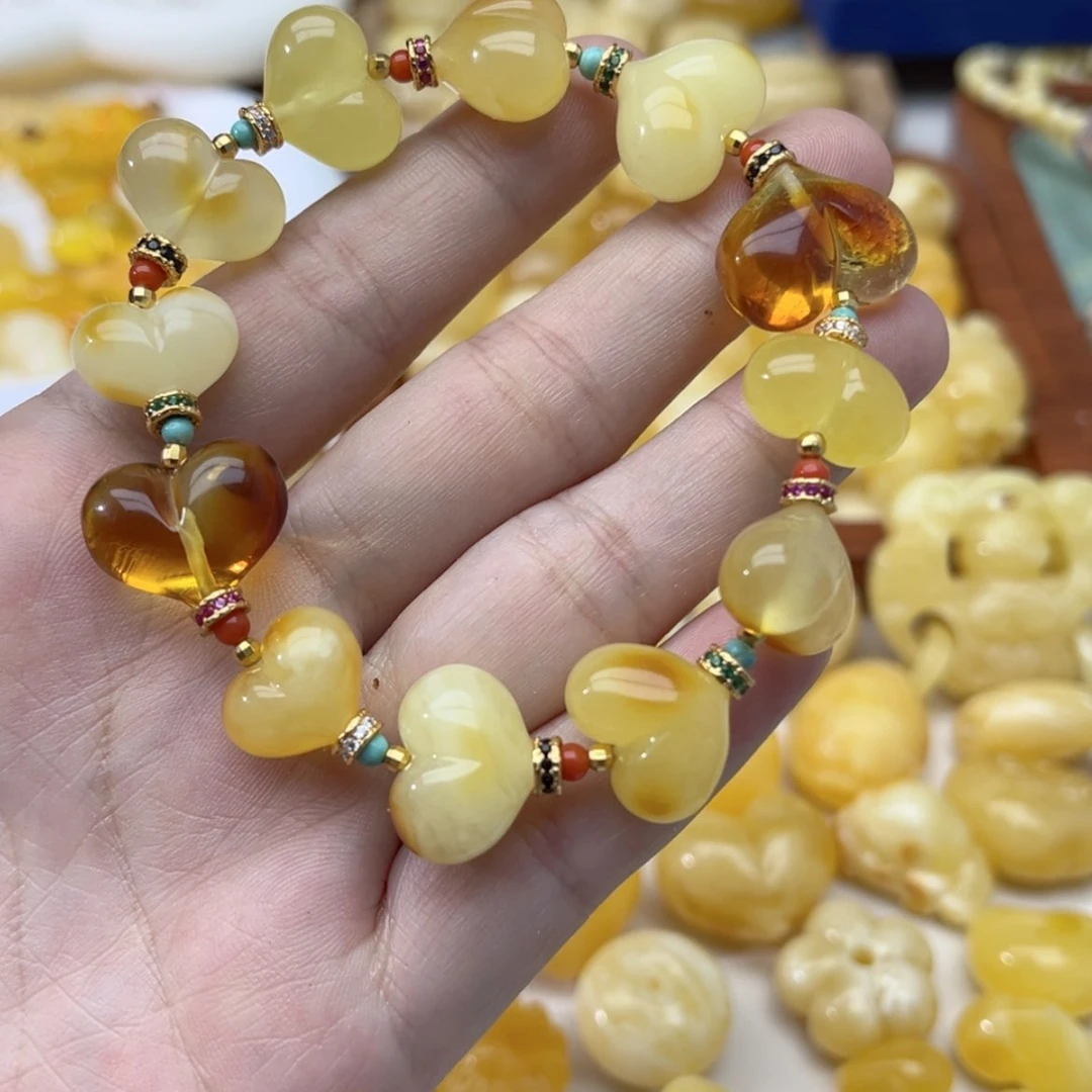 【闪购商品】银S925镶嵌蜜蜡裸石配饰