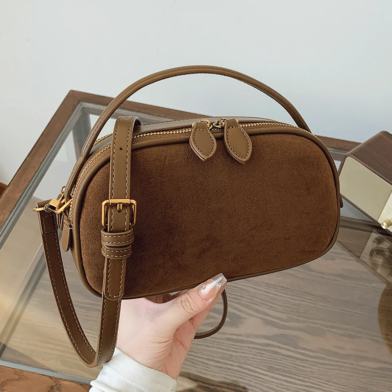 手拎磨砂休闲小方包女2025韩版时尚通勤百搭单肩包复古潮流斜挎包