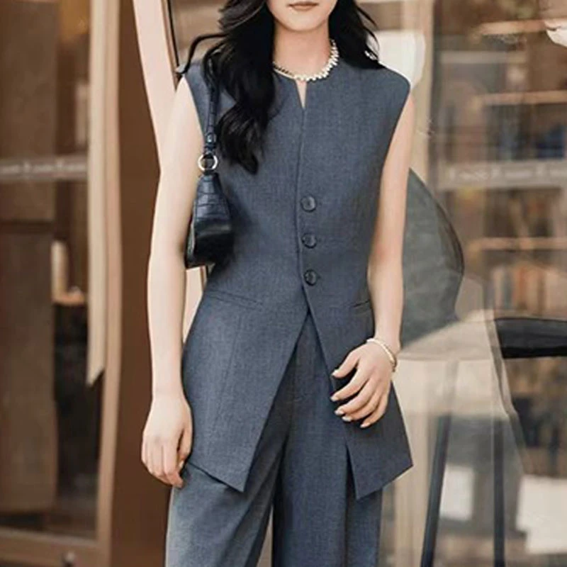 【商场同款】春秋气质洋气百搭无袖西装马甲外套女袁衣都舍1400758