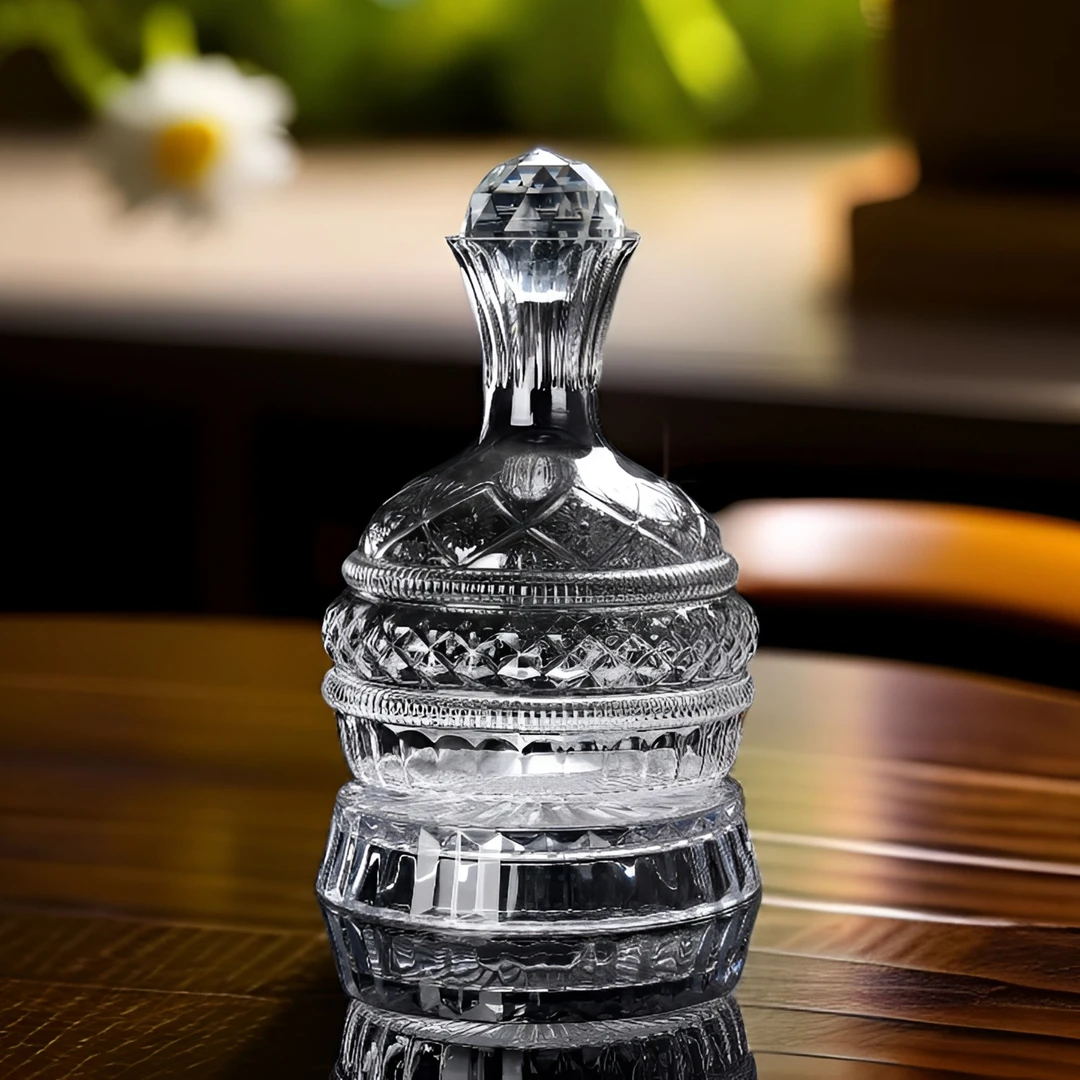 轻奢2025旋转醒酒器纯色小新清醒酒器带盖酒具无铅创意透明酒具