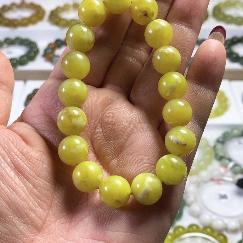 【闪购商品】未镶嵌蛇纹石玉手链卡12