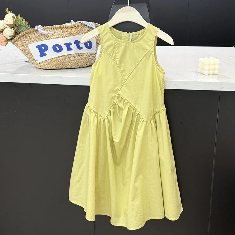 【现货】leomama儿童连衣裙夏款女童设计感无袖背心裙女孩纯棉布裙