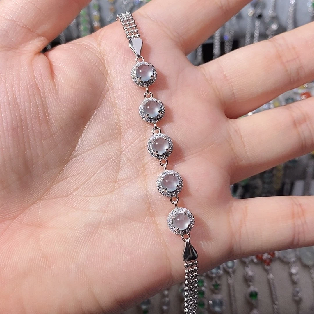 翡翠银S925镶嵌手链