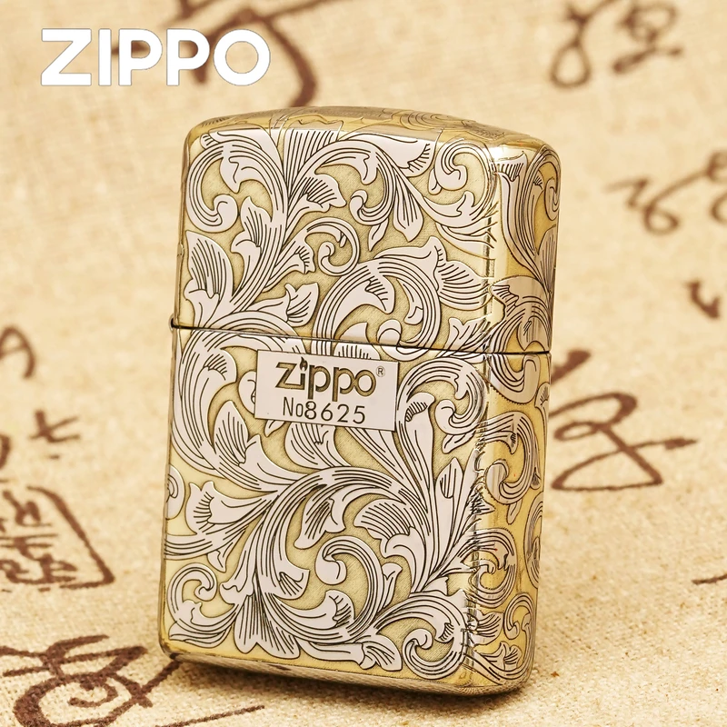 ZIPPO/之宝打火机正品/雕刻五面唐草-金冰双色【鹰皇】DYJ1