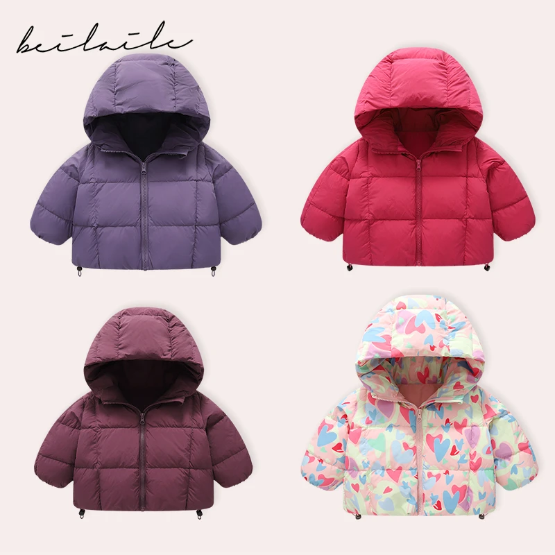 【连帽羽绒三防外套 小乐妈咪】儿童羽绒服冬装男童女宝宝厚外套J11
