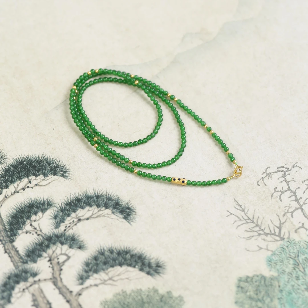 东方俪DOFUNLY【丹青链】翡翠18K金项链古风复古百搭FCXL雅韵