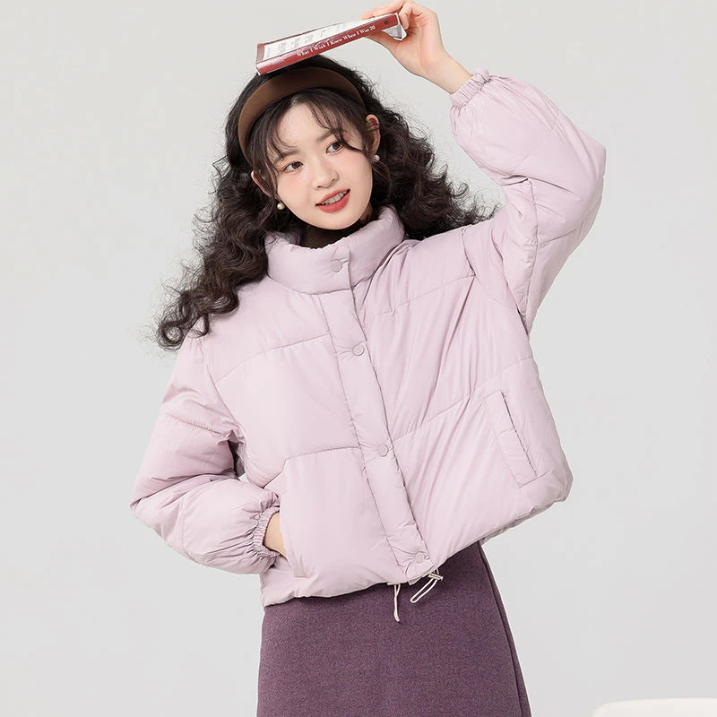 【现货 主推紫色】复古小清新棉服女2024秋新款设计感百搭气质外套