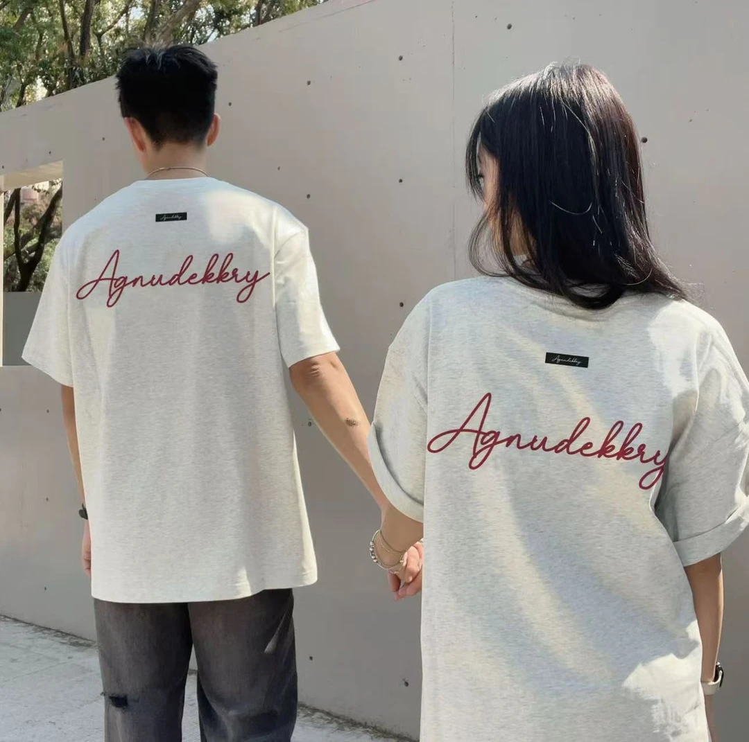 夏季300G纯棉发泡AY印花美式街头潮牌短袖纯棉情侣装男女