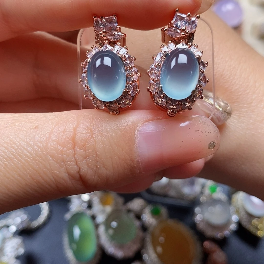 翡翠耳饰未镶嵌五**下翡翠耳钉