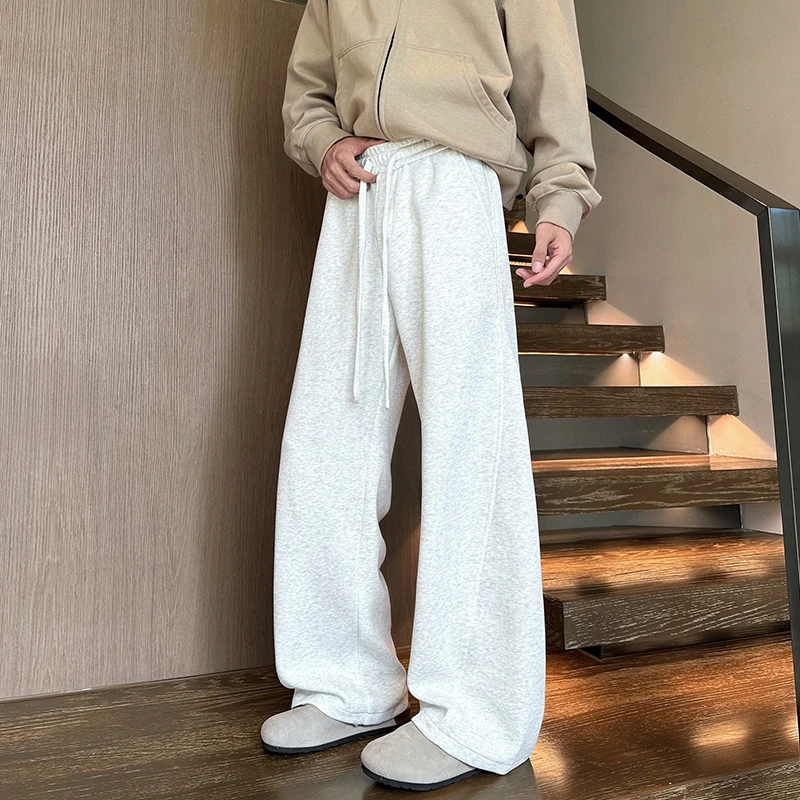 美式重磅cleanfit弯刀卫裤男秋季宽松百搭阔腿休闲裤潮牌拖地长裤