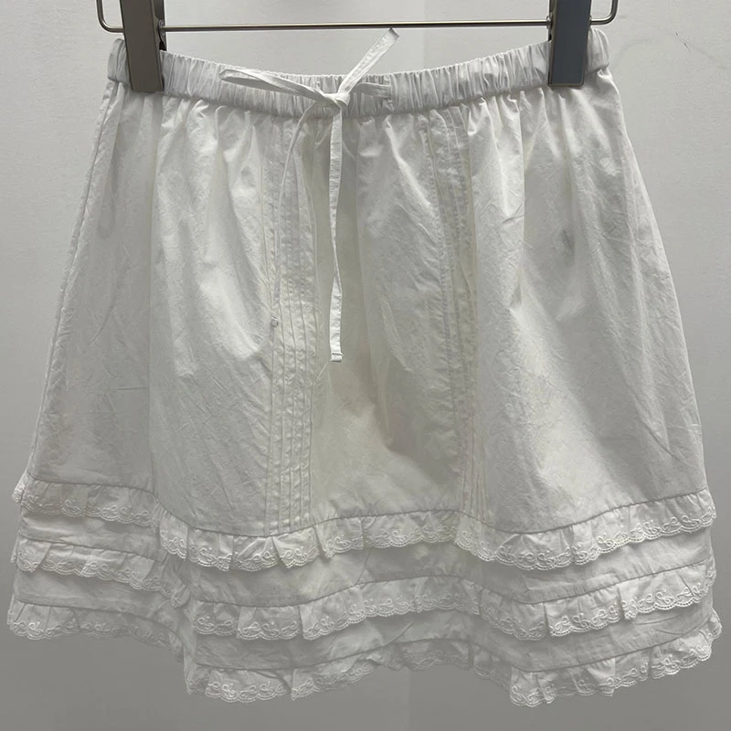 FIZZFLY | 25设计师品牌新款 25SS夏季前拼褶花边短裙