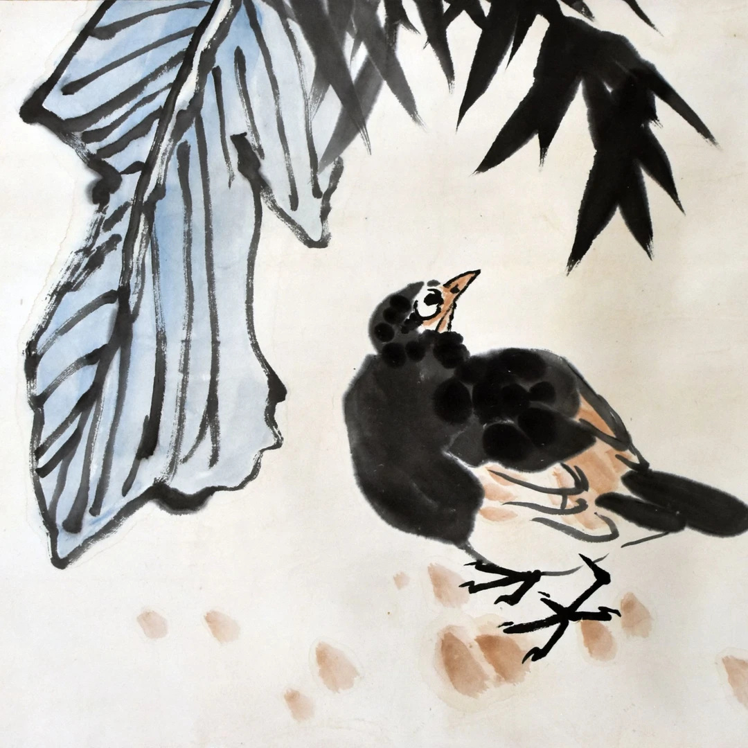 HM0438 花鸟 45×50.5cm 纸本立轴 2平尺