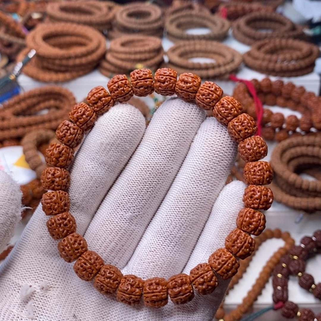 金刚菩提手串 五瓣龙切粗筋盘龙，尺寸11