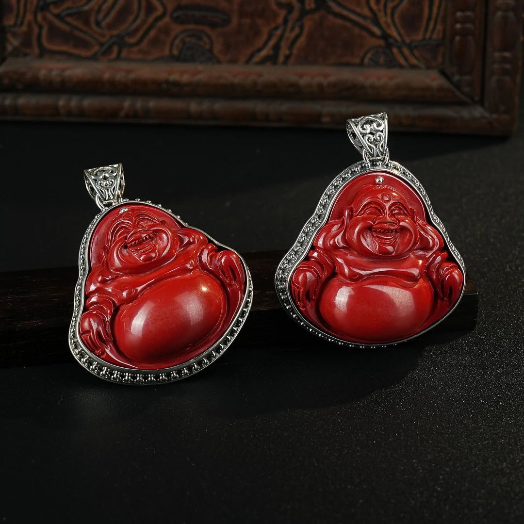 含辰砂工艺品R*朱砂佛公吊坠@YLG05011371@多样性发其一