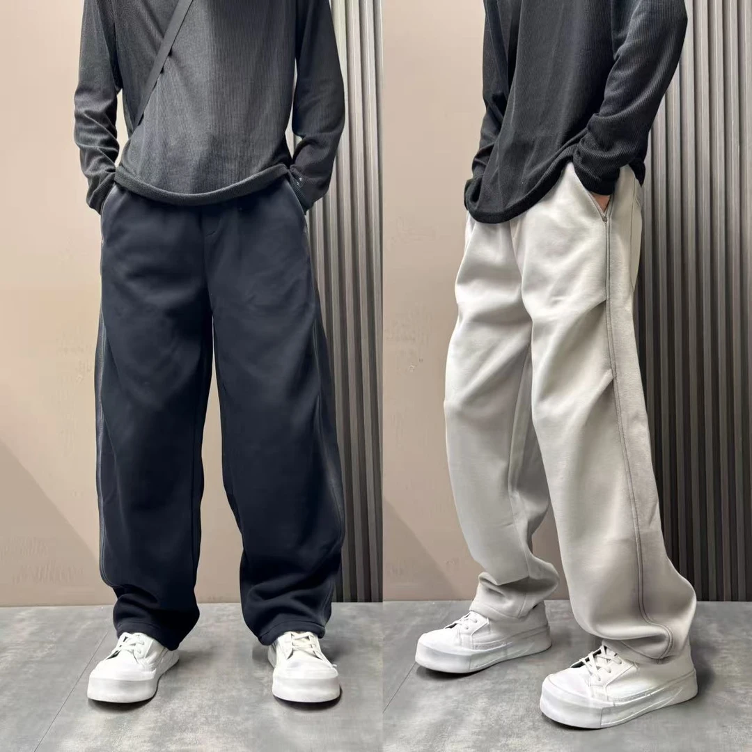 2025秋季新款潮流设计感休闲裤男士宽松直筒痞帅百搭垂感阔腿长裤