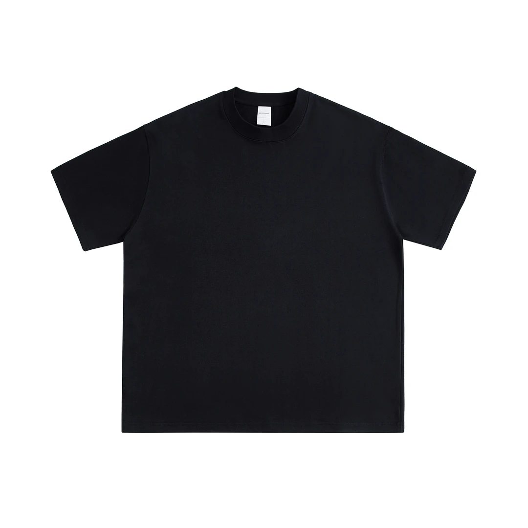 [300g]纯棉重磅双纱精梳棉打底衫宽松纯色半袖-T300