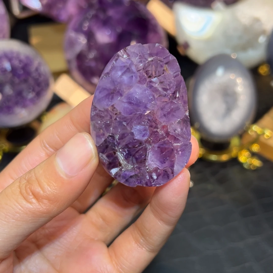 珠宝半成品紫晶未镶嵌2全晶体