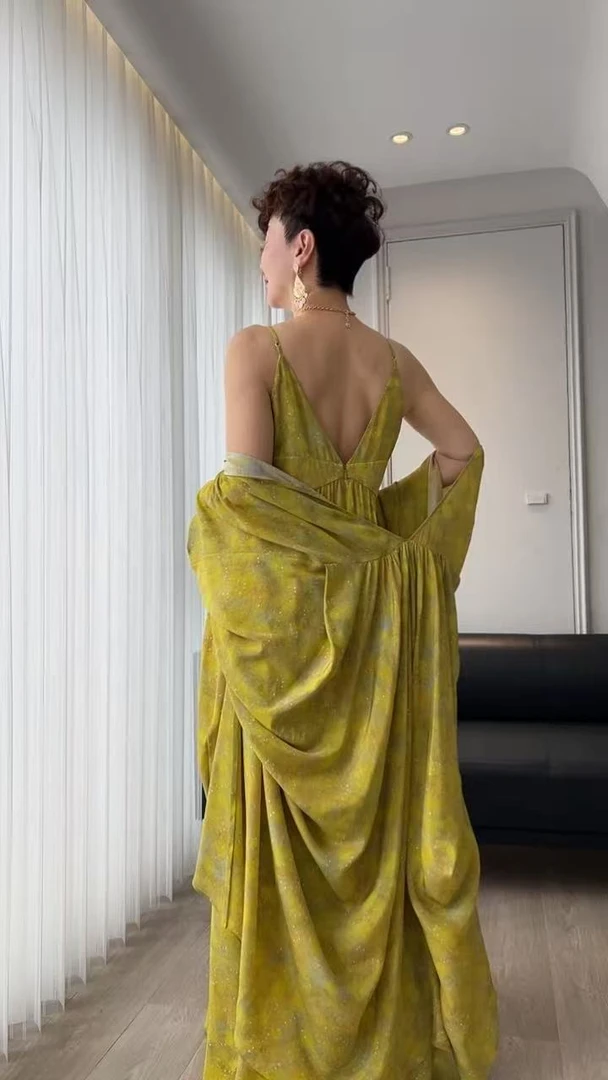 设计感时尚气质轻奢印花两件套117B